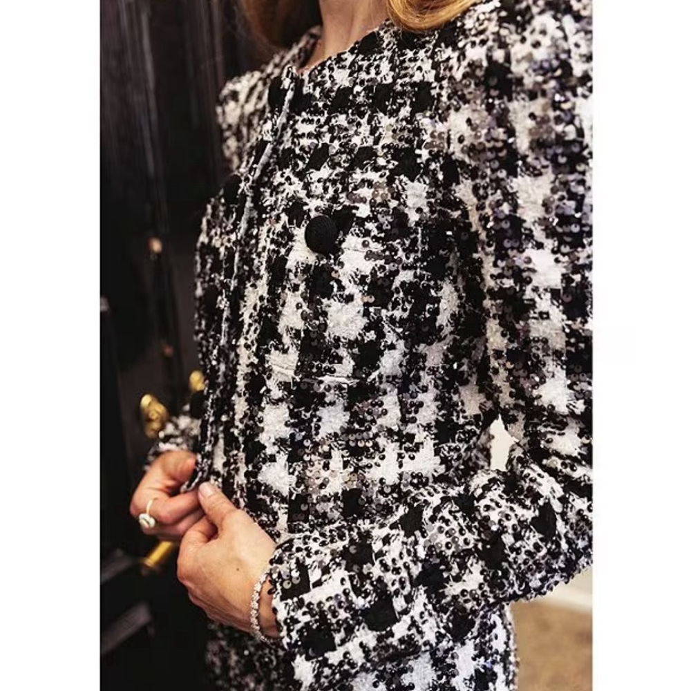 Antonio Melani Coco tweed sequined jacket. New with tags. Size 8.